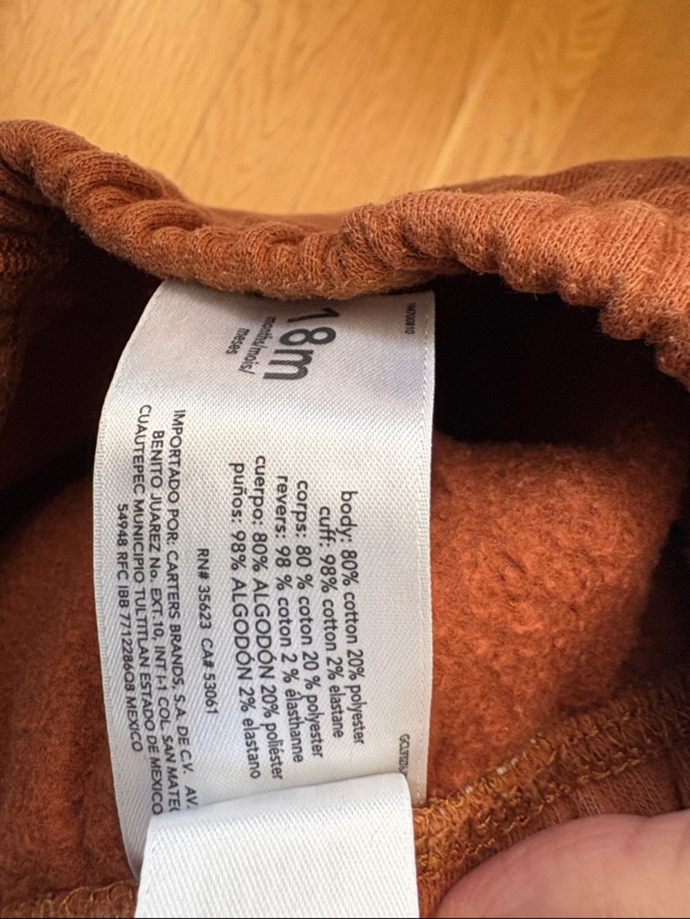 Carter's Rust Joggers, 18M - Picture 4 of 4